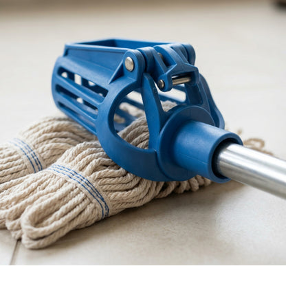Zovn Leverloop Cotton String Mop 52 in Natural Blue - Detail view